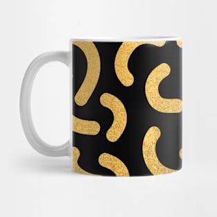 Black Gold colored abstract lines pattern Mug